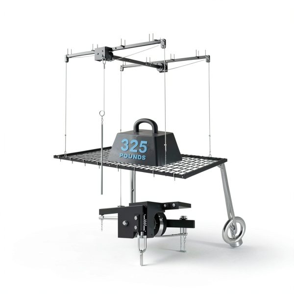 Overhead Garage Storage Rack Dithoko 4x8 FT Black Ceiling Lift-2