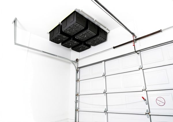 DURA-LIFT Elevate Overhead Slide Bin Gargage Storage System, Holds Up to 6 Totes with Adjustable Heavy Duty Aluminum Rails For Organization - 270 LBS Weight Capacity-6