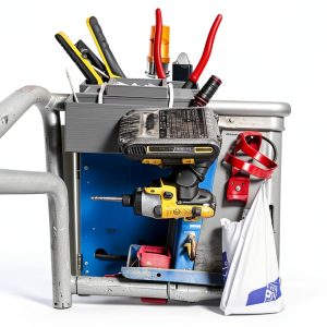 Scissor Lift Tool Holder Compatible with Genie JLG Skyjack Snorkel - Side Rail Mount Organizer with Magnetic Tool Retention, Keeps Wrenches Pliers Screwdrivers Secure & Off Lift Floor-0