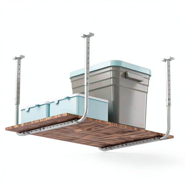 Adjustable Overhead Garage Ceiling Mount Storage Rack 33In x 26In Up to 250 Lbs-4