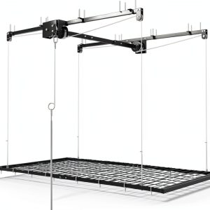 Overhead Garage Storage Rack Dithoko 4x8 FT Black Ceiling Lift-0