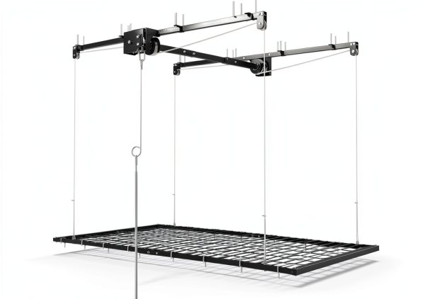 Overhead Garage Storage Rack Dithoko 4x8 FT Black Ceiling Lift-0
