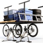 FLEXIMOUNTS 4x8 Overhead Garage Storage Rack w/Hooks Adjustable Ceiling Storage Rack, 96" Length x 48" Width x 40" Height, 22''-40" Ceiling Dropdown, Black, Classic Series-0
