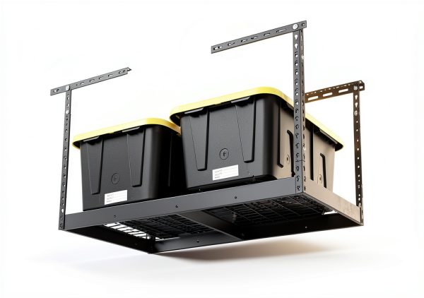Klutch Garage Overhead Storage Rack with Adjustable Height, 48in.L x 24in.D, 23in.–37in.H-8