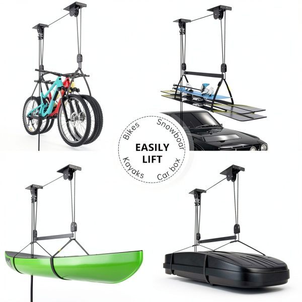 Ceiling Storage Hoist TRUSOON Garage Pulley Lift 150lb Capacity-5