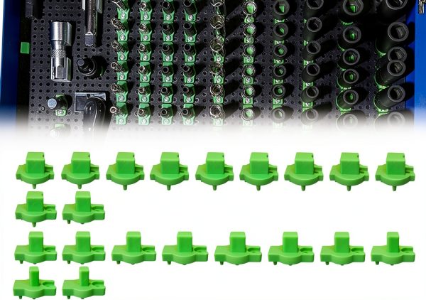 Socket Holder Bantlou ToolGrid 3D Printed Green D22 Vertical-0