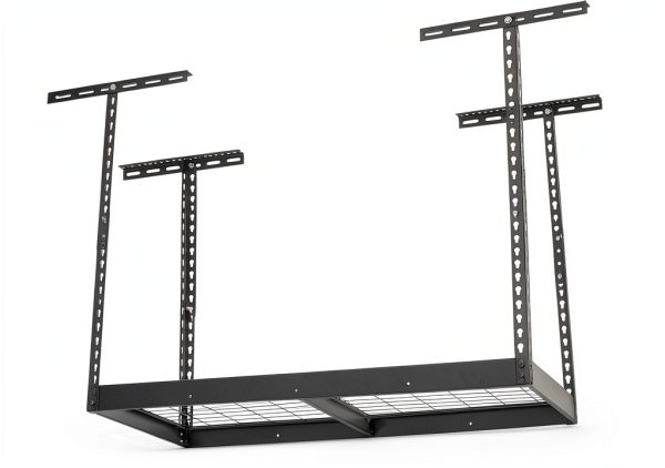 Klutch Garage Overhead Storage Rack with Adjustable Height, 48in.L x 24in.D, 23in.–37in.H-0