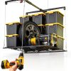 Overhead Garage Storage Rack for 8-10ft Ceiling, Heavy-duty 4x4 FT Garage Ceiling Storage Racks with Safety Lock, Ideal for Storage Mounted Lift System and Storage Organizer, 250lbs Capacity-2