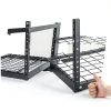 FLEXIMOUNTS 4x8 Overhead Garage Storage Rack w/Hooks Adjustable Ceiling Storage Rack, 96" Length x 48" Width x 40" Height, 22''-40" Ceiling Dropdown, Black, Classic Series-4